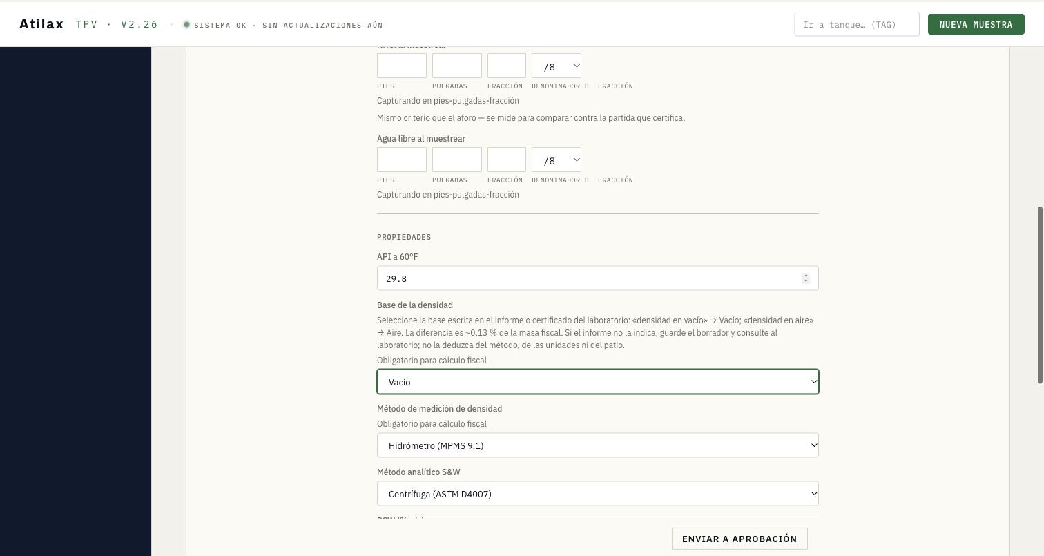 Propiedades: API, base de la densidad y métodos.
