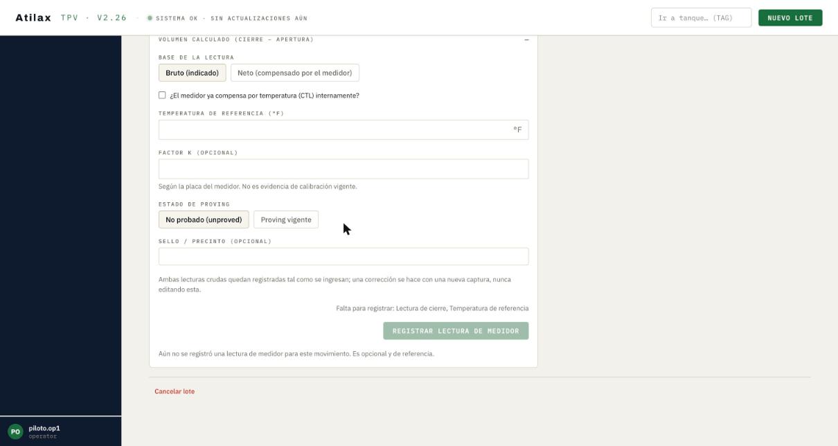 «Falta para registrar: …».